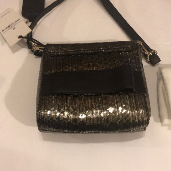 NWT Joy Gryson Spectator Clutch Black Metallic - Picture 5 of 7